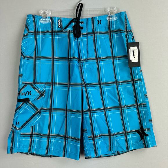 Hurley Puerto Rico Men’s 30 Board Shorts Plaid No Stretch - Picture 1 of 9